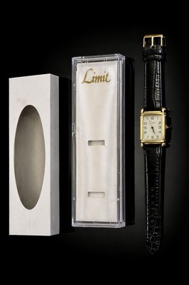 Limit Vintage Style Gold Tone Watch Square Dial Box & Papers NOS Unused