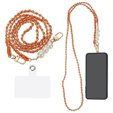 Phone Lanyard, 47 Inch Crossbody Cellphone Chain Strap with Tether Tab, Coffee