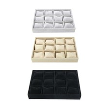 Velvet Jewelry Watch Tray 12 Grid Pillows Jewelry Organizer Multifunctional
