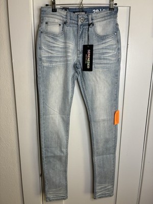 NWT Serenede Ice Blue Fitted Denim Distressed Jeans Men's 28x32 | eBay