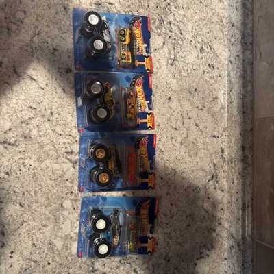 Hot Wheels Monster Trucks + Crushed Cars Set of 4/8 night shifter  & more