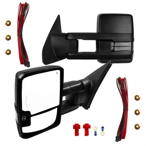 Power Heated Signal Arrow Clearance Light Mirrors For Toyota Tundra W/BSD 07-15