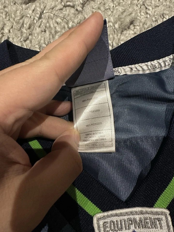 Футболка мужская Shaun Alexander XXL синяя Seattle Seahawks с вышивкой Reebok НЕРАСПРОДАННАЯ - Изображение 4 из 4