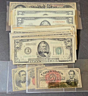 Lot of U.S. Paper Money $388.95 Face Value G AU