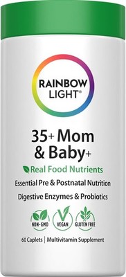 Rainbow Light 35+ Mom & Baby + Multivitamin | 60 Caplets | Prenatal and Postna