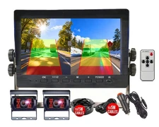 1080P 2x Backup Camera  BSD+7'' HD Monitor DVR  For RV Van Truck Reverse Parking