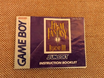 Final Fantasy Legend 3 III Game Boy Instruction Manual Book Squaresoft Version