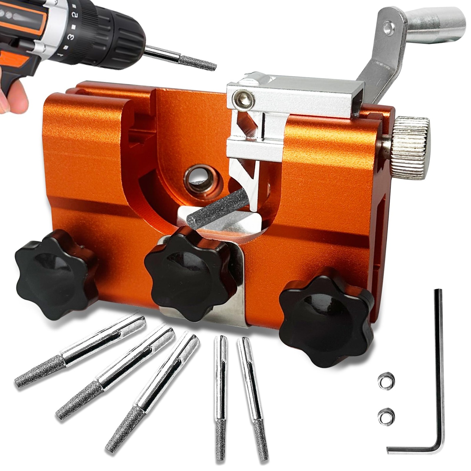 Upgraded Chainsaw Sharpener Kit with Jig for Precision Sharpening