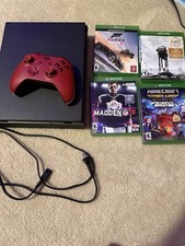 Xbox One Console with Red Wireless Controller and 4 Games