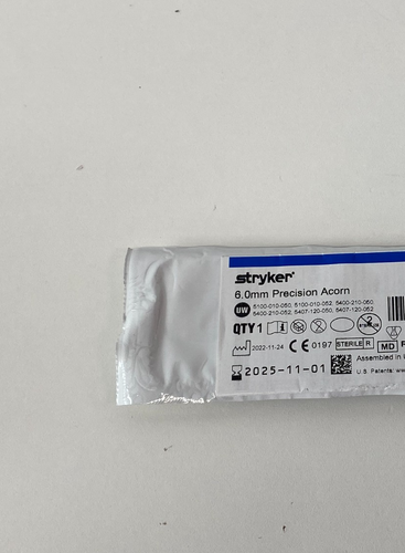 STRYKER 6.0mm Precision Acorn 5220-030-560 Exp.2025-11 (*C2) - Picture 2 of 6