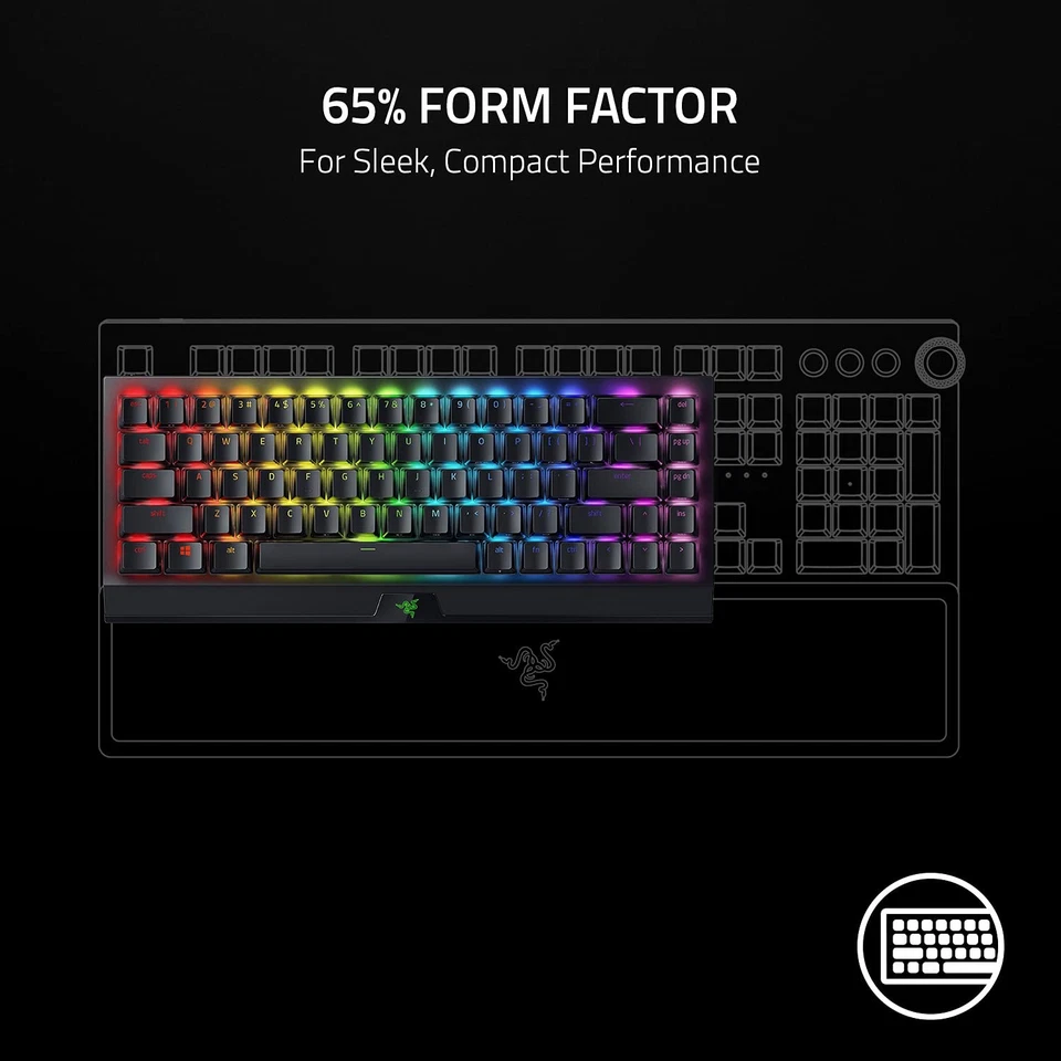 Razer BlackWidow V4 Mini 65% HyperSpeed Wireless Keyboard Certified Refurbished - Image 3 of 4