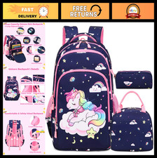3-in-1 Girls Backpack Set with Lunch Box & Pe...