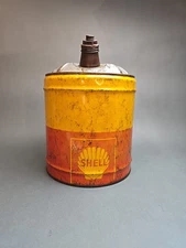Vintage Shell Oil Gas Can 5 Gallon – Red Yellow Petroliana