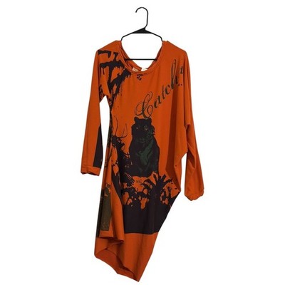 Rare Catch A Fire Cedella Marley Vintage Orange Asymmetric Tunic Dress Size L