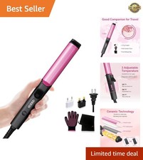 Mini Curling Iron 1inch, 320-360-400 F Temperature, 100 240V Dual Voltage Tra...