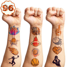 Basketball Temporary Pre - Cut Tattoos - Olympic MVP Sports Game -Themed Sticker
