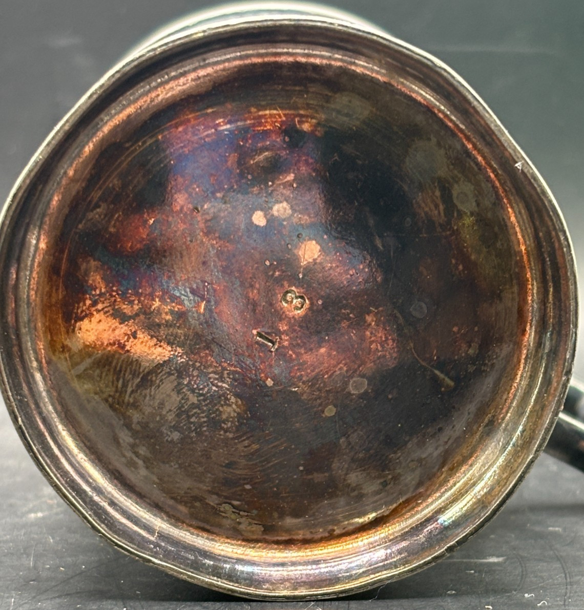 Antique Victorian Silver Plated Baby Cup River Bridge Farm House Engraving Lura