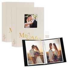 Lanpn Wedding Photo Album 4x6 2 Packs, Each Pack holds 50 Photos 2PK , Beige