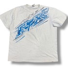 Fox Racing 2010 Graphic T-Shirt XL White Blue Logo Moto Tee 100% Cotton Men's
