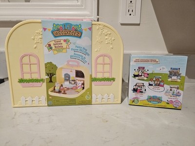 Li'l Woodzeez 20 piece pastry set with case plus 4 Tuskaroo Critter Figures gift