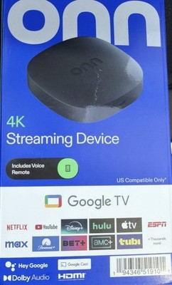 (Lot Of 4) Onn 4K Streaming Device - Google TV - 4K 8GB Storage 2GB Ram - NEW!