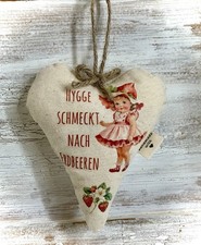 Stoffherz Hänger Erdbeermädchen Passend Greengate Serie“Berry“ Geschenk