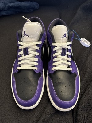 Nike Air Jordan 1 Low Court Purple/Black/White Mens 10 553558-501