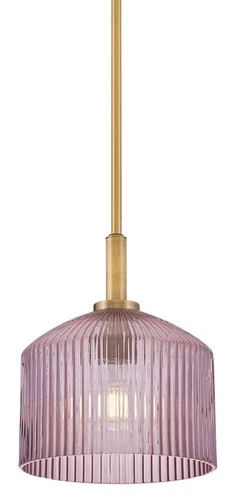 Lark 83727 Lisette 1 Light 9"W Mini Pendant - Lacquered Brass / Rose - Picture 1 of 7