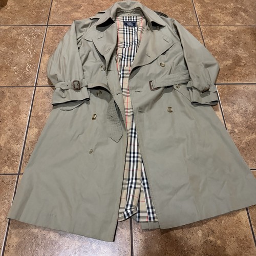 VTG Burberry London Trench Coat 52L Made In England W/ Wool Liner Belted Nova - Image 1