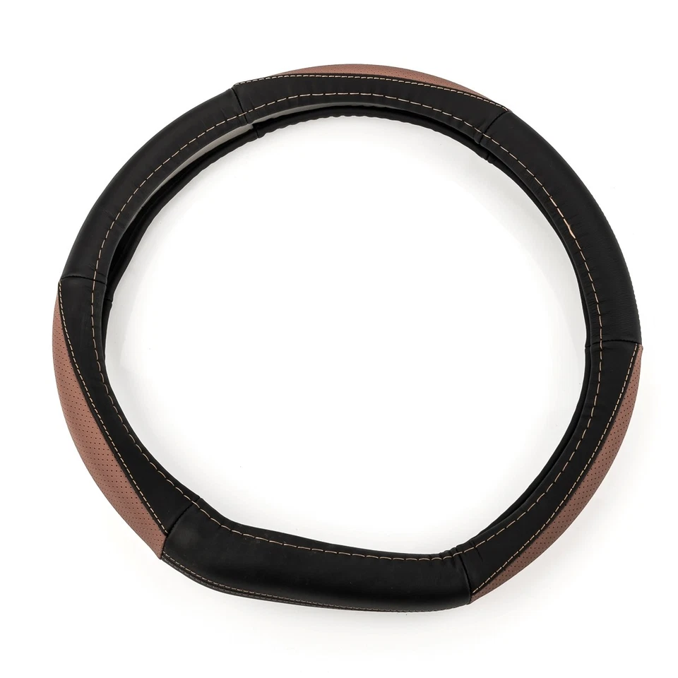 Funda De Volante Ø 38x9 Cm 15x3,5 Pulgadas Negro Marrón Para DAEWOO - Imagen 2 de 4