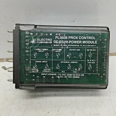 Electro Corp PL360B Amplifier Prox Control DC SS Hi-Power Module 16-30VDC 115VAC