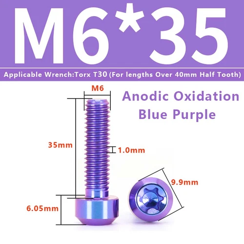 M4M5M6M8M10 Titanium Bolts Taper Cone Socket Head Motorcycle Modification Screws - Picture 30 of 205
