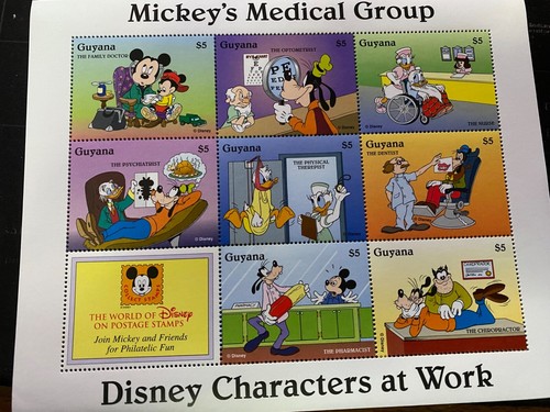 Estampillas postales de Guyana 1995 personajes de Disney trabajando 6 hojas mineras todas Disney - Imagen 17 de 19