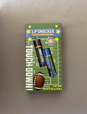 Lip Smacker Football Touchdown Lip Balm Set, Root Beer & Cotton Candy~NEW IN BOX