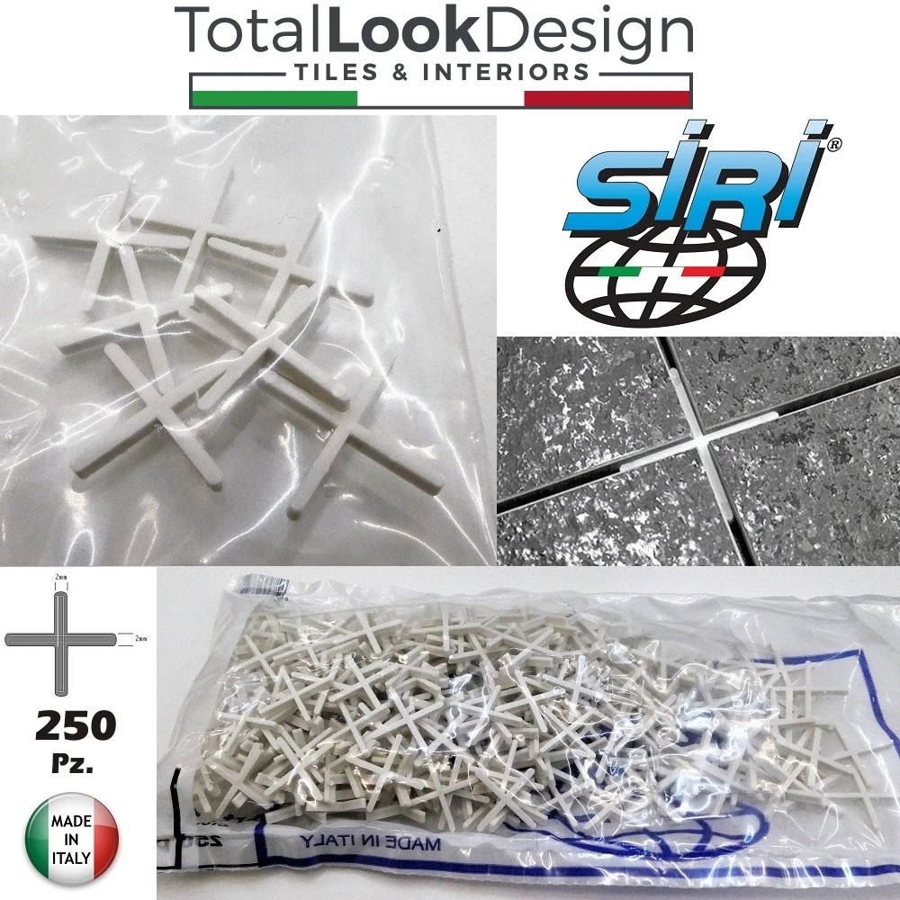 Siri Italy 2mm Tile Spacers Floor Walls Ceramic Porcelain Tools 250 Pack
