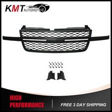 1x Front Upper Black Grille Fits 2005-2007 Chevy Silverado 1500 2500hd 3500