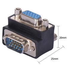 90 Degree Right Angle 15 Pin VGA SVGA Male to Female Converter Angle Adapter c
