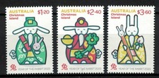 AUSTRALIA CHRISTMAS ISLAND 2023 ZODIAC LUNAR NEW YEAR OF RABBIT SET 3 STAMP MINT
