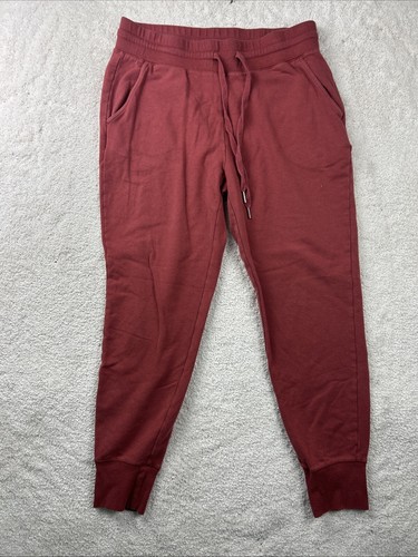 Daily Ritual Joggers Women’s M Red Elastic Waist Cotton Blend Comfy Lounge Pants