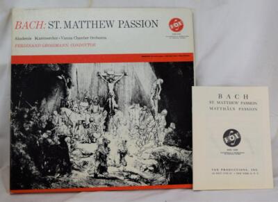 Vox Bach St. Matthew Passion Vienna Chamber Orchestra 3 LP Box Set