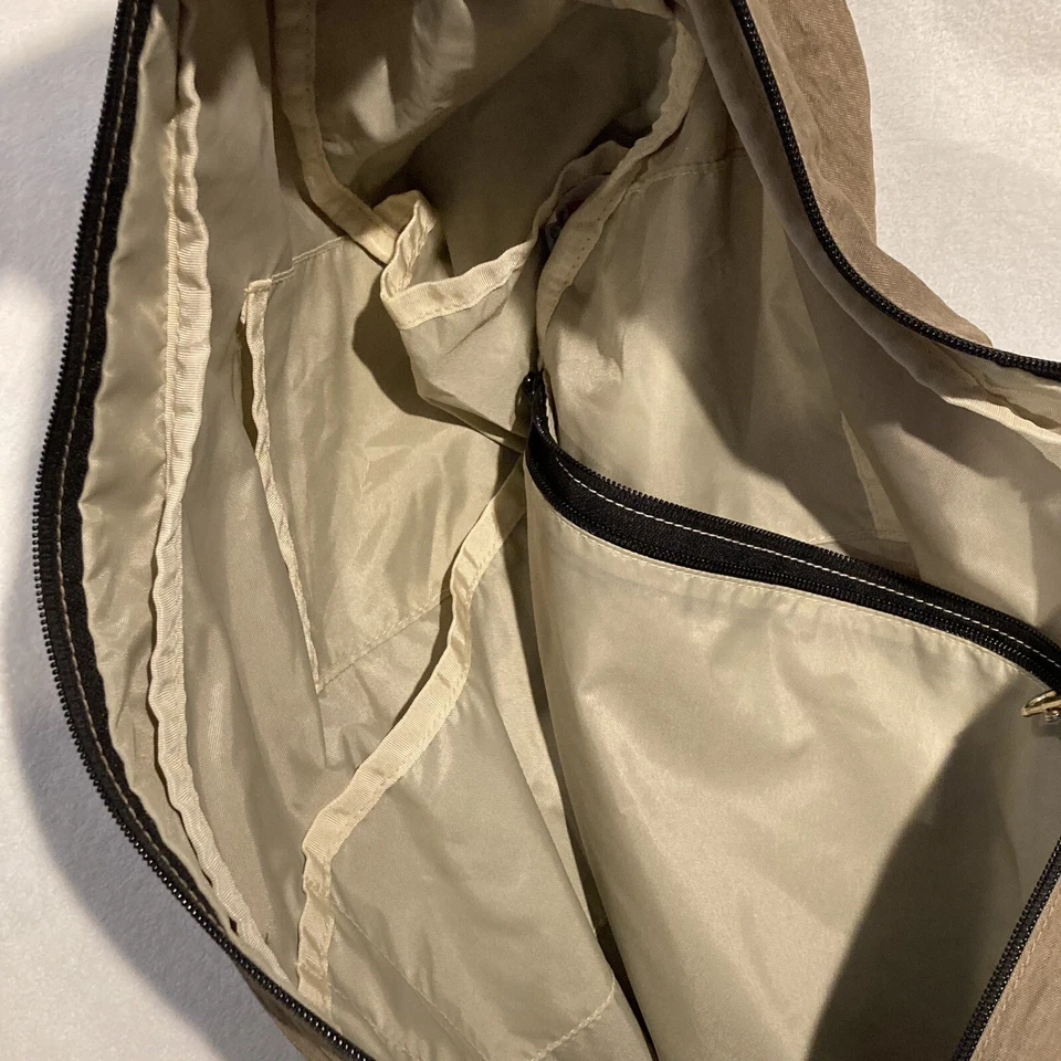 AmeriBag EE. UU. Bolso Espalda Saludable Nylon Bandolera/Mochila XL Taupe Oliva Viaje Foto 4 de 4