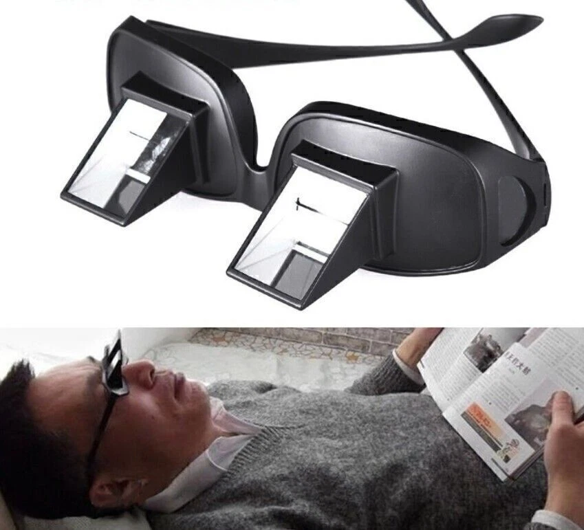 Bed Prism Spectacles Horizontal Lazy periscope Glasses Reading Watch TV UK  Stock