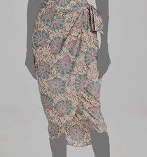  478 Veronica Beard Women's Green Allaire Floral Stretch Silk Tulip Skirt Size 0