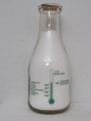 TRPQ Milk Bottle Maxbauer's Creamery Dairy Traverse City MI Thermometer Temps 