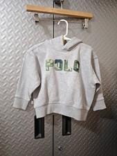 New Polo Ralph Lauren Boys Gray Camo Oversize Sweatshirts Pullover Hoodie Sz 3t