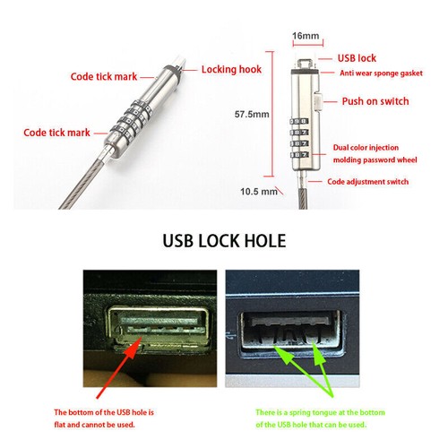 Universal USB Interface Laptop Lock/Digital Device Lock/USB Lock/Computer Lock - Picture 8 of 11