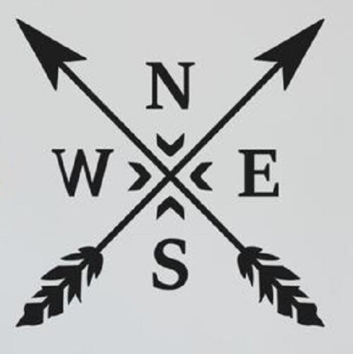 ARROWS COMPASS Vinyl Decal Sticker for Jeep Car Truck Bumper Wall