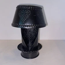 Rustic Farmhouse Candle Lamp Holder Punched Tin Heart
