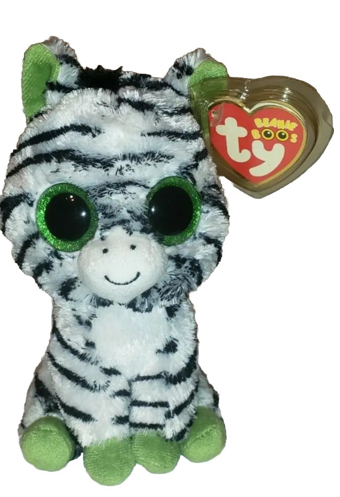Ty Beanie Boos ZIG-ZAG Zebra Glitter Eyes 6