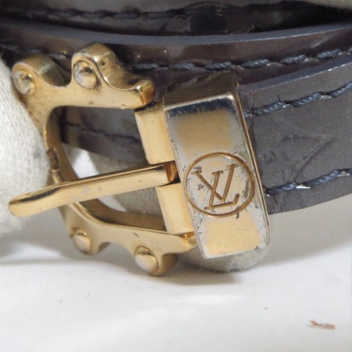 Auth VTG LOUIS VUITTON Monogram Vernis Brasle Triple Tour Bracelet Andigo M91404 - Picture 3 of 24